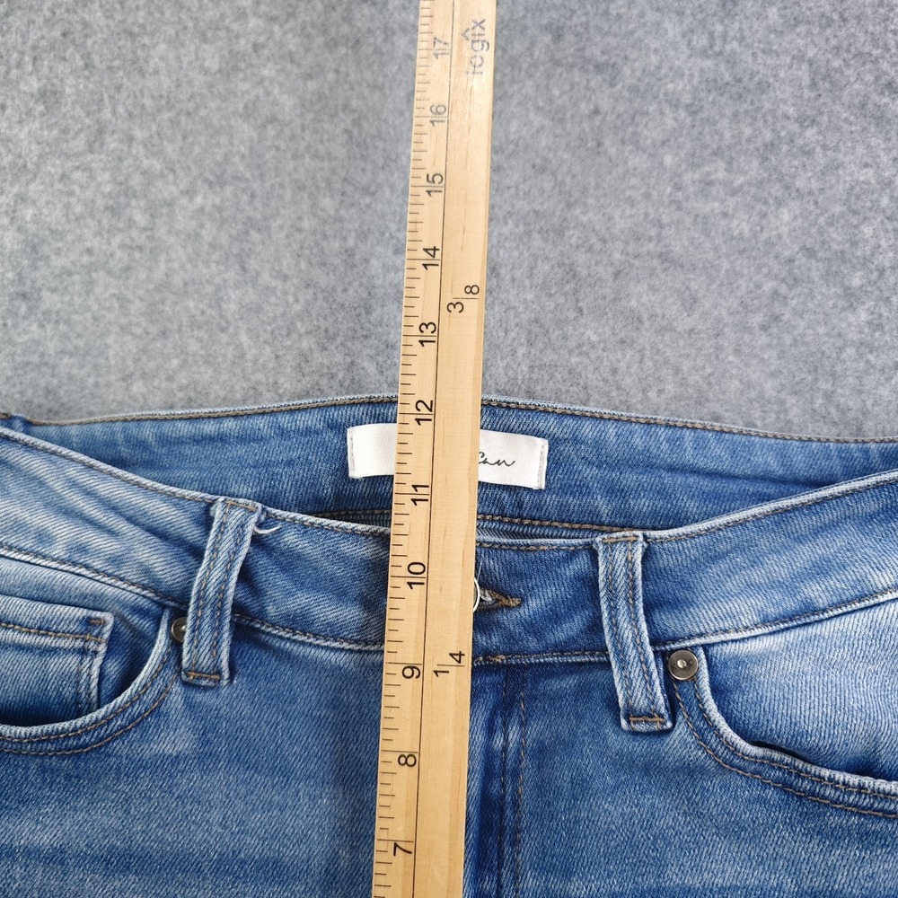 Kancan Jeans‎ 9/28 Flare Blue Denim Stretch High Rise Light Wash Released Hem - Picture 7 of 11